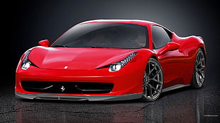 red sports coupe, Ferrari 458, supercars, car