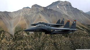 black jet, aircraft, airplane, jet fighter, F-15 Strike Eagle
