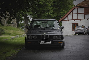 black BMW car, BMW E28, Stance, Stanceworks, Savethewheels