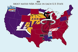 Most Hated NBA team in each U.S State illustration