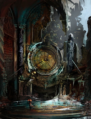 video game digital wallpaper, Castlevania: Lords of Shadow, clocks HD wallpaper
