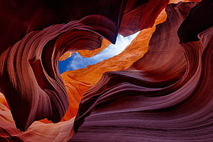 orange and blue plastic clothes hangers, nature, landscape, Antelope Canyon HD wallpaper