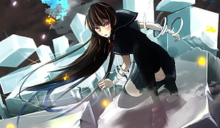 screenshot of female anime character digital wallpaper
