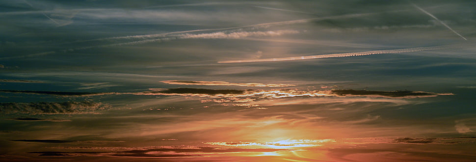 gray and white clouds during golden hour HD wallpaper