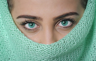 woman in green headrest