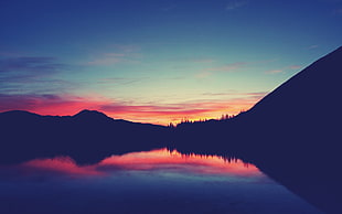 lake photo during dawn HD wallpaper