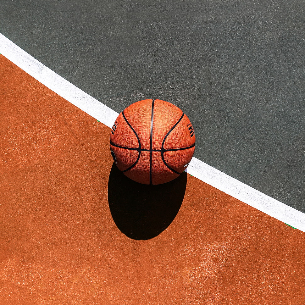 brown and black basketball HD wallpaper