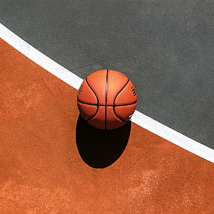 brown and black basketball