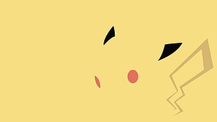 beige and black abstract illustration, minimalism, Pikachu, Pokémon