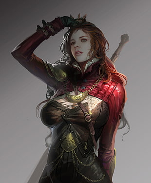 female with sword character wallpaper, fantasy art, warrior, sword