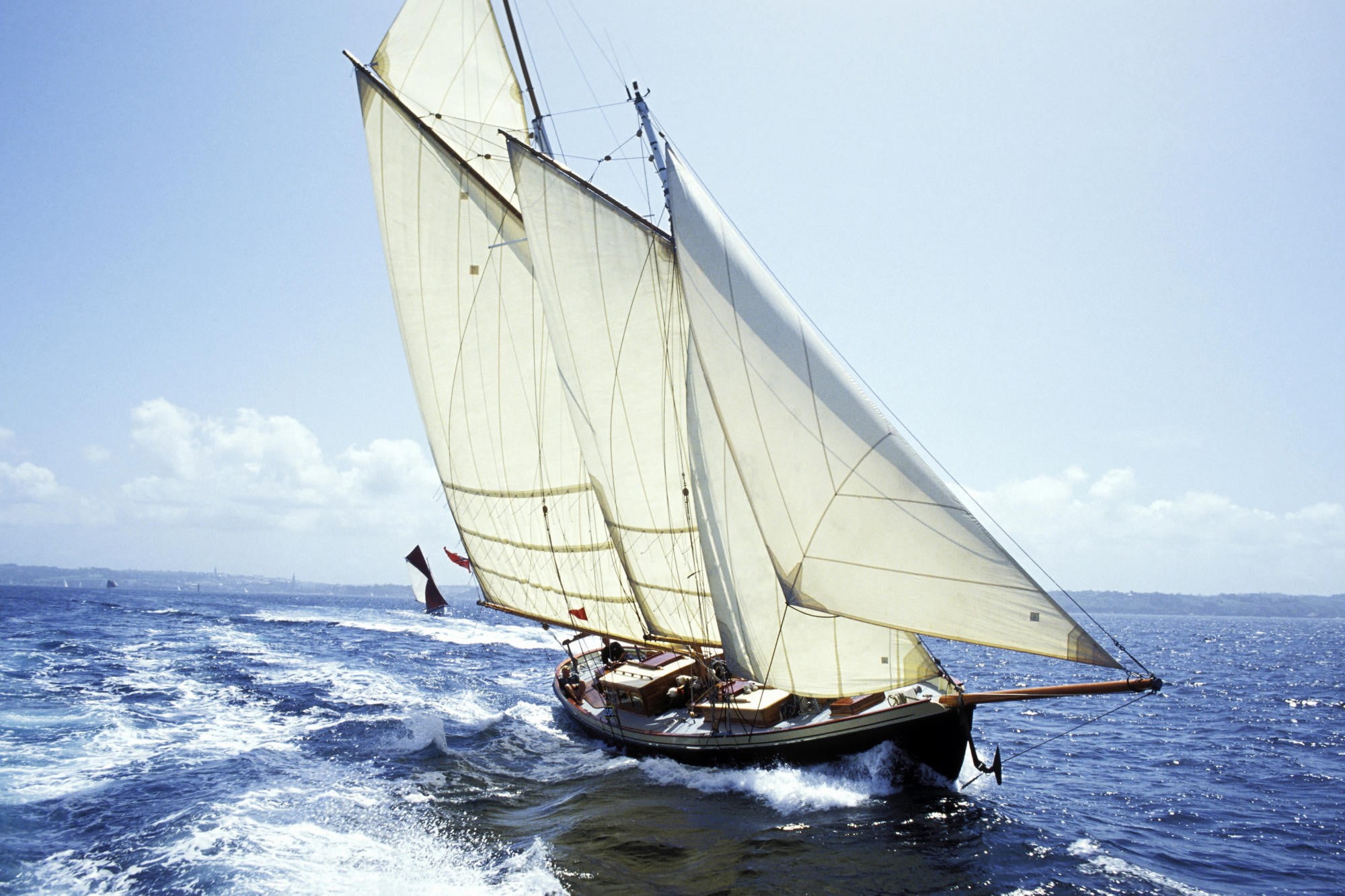 white sailing boat, sailing ship, ship, sea, vehicle