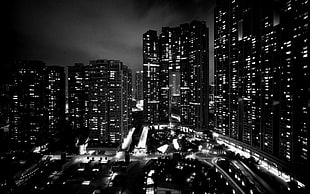 city buildings, photography, urban, building, monochrome HD wallpaper