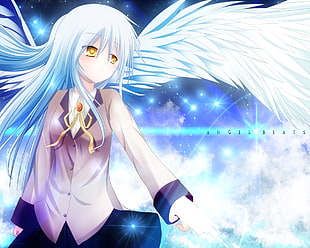 white-haired female anime character HD wallpaper