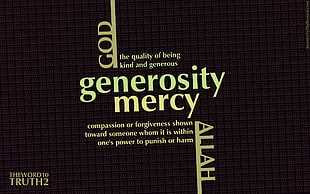 generosity mercy text, God, religion, Allah, Islam HD wallpaper