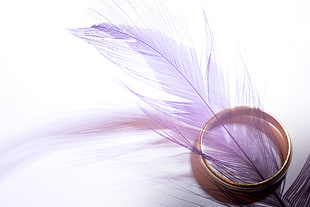 wedding, ring, feather, decor