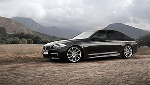 black BMW sedan