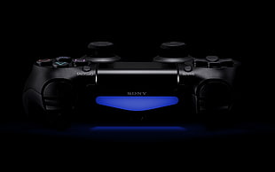 black Sony game controller HD wallpaper