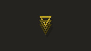 yellow triangle logo, minimalism, triangle, geometry