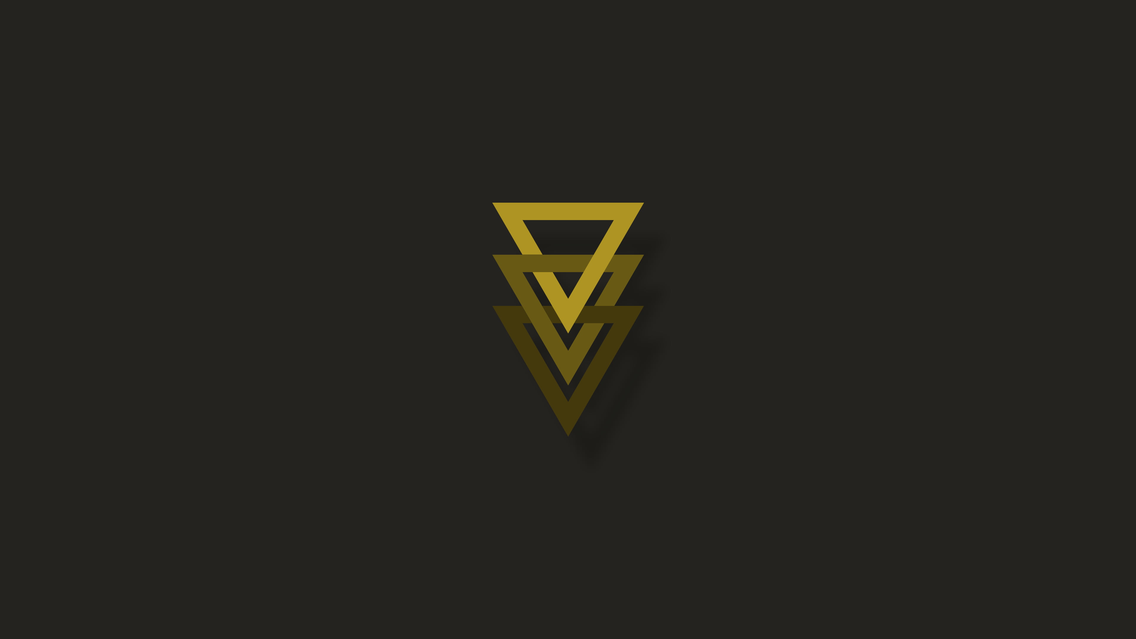 Yellow triangle logo, minimalism, triangle, geometry HD wallpaper ...