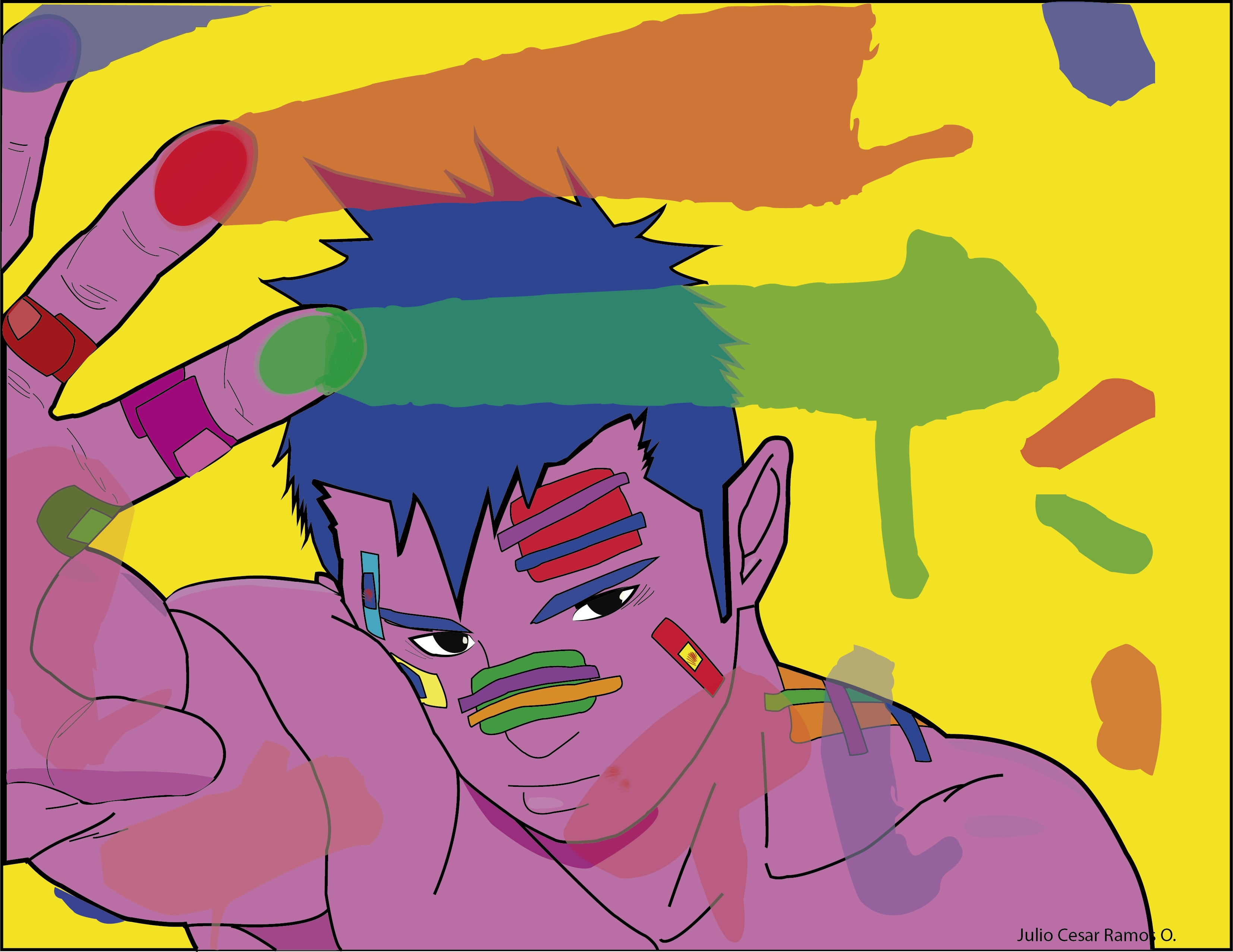 Blue haired man illustration, anime, pop art, anime boys, colorful HD  wallpaper | Wallpaper Flare