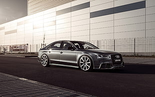 gray Audi sedan, car, Audi s8, Audi