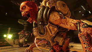 zombie game digital wallpaper, Doom 4, Id Software, video games, shooter