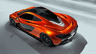 orange and black coupe, McLaren P1, car HD wallpaper