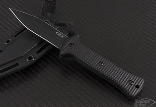 gray steel knife with sheath, Zero Tolerance , knife