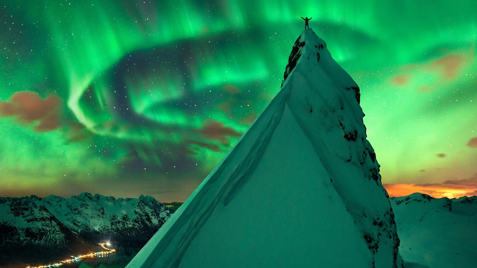 Matterhorn mountain, aurorae, mountains, nature, landscape