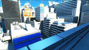city buildings, screen shot, Mirror's Edge, video games