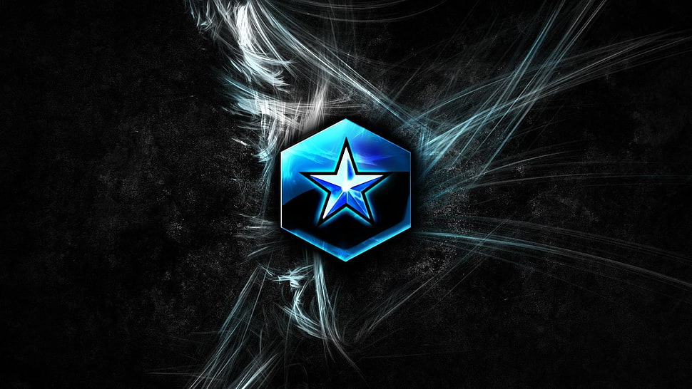 blue star digital art, window HD wallpaper