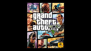 Grand Theft Auto 5 wallpaper, cover art, Grand Theft Auto V, Rockstar Games, video game characters