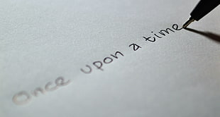 Once Upon a TIme text on white paper HD wallpaper