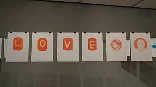 love signage, love, orange, face