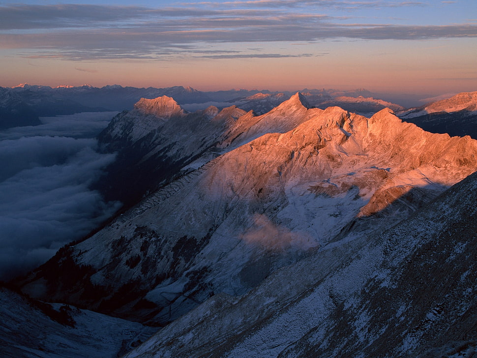 Mountain under white cloudy sky HD wallpaper | Wallpaper Flare