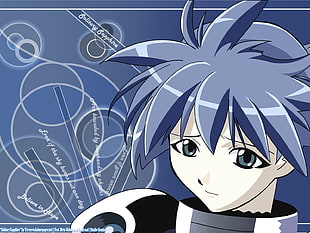 blue haired boy anime character