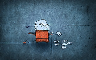 brown corded machine illustration