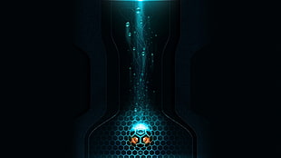 teal and black digital graphic art