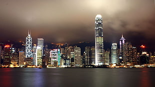 white and gray buildings, cityscape, Hong Kong HD wallpaper