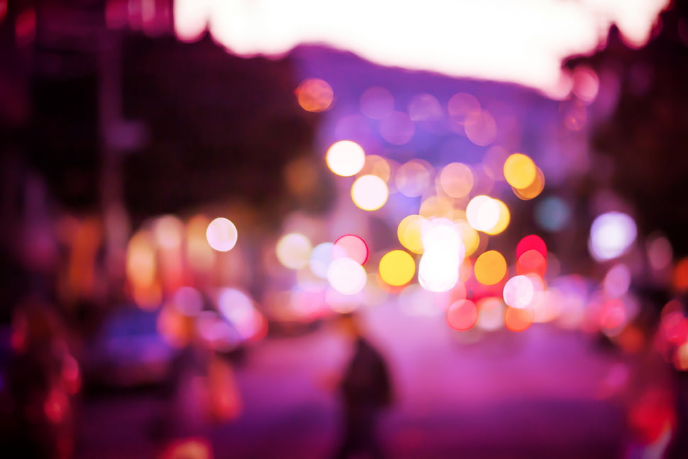 Bokeh photography of street HD wallpaper