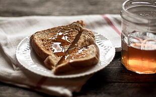 toasted bread with honey on top