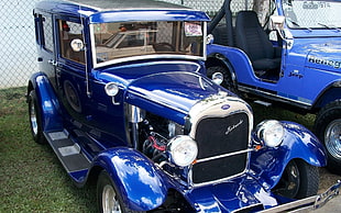 vintage blue Ford car