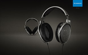 black and gray headphones