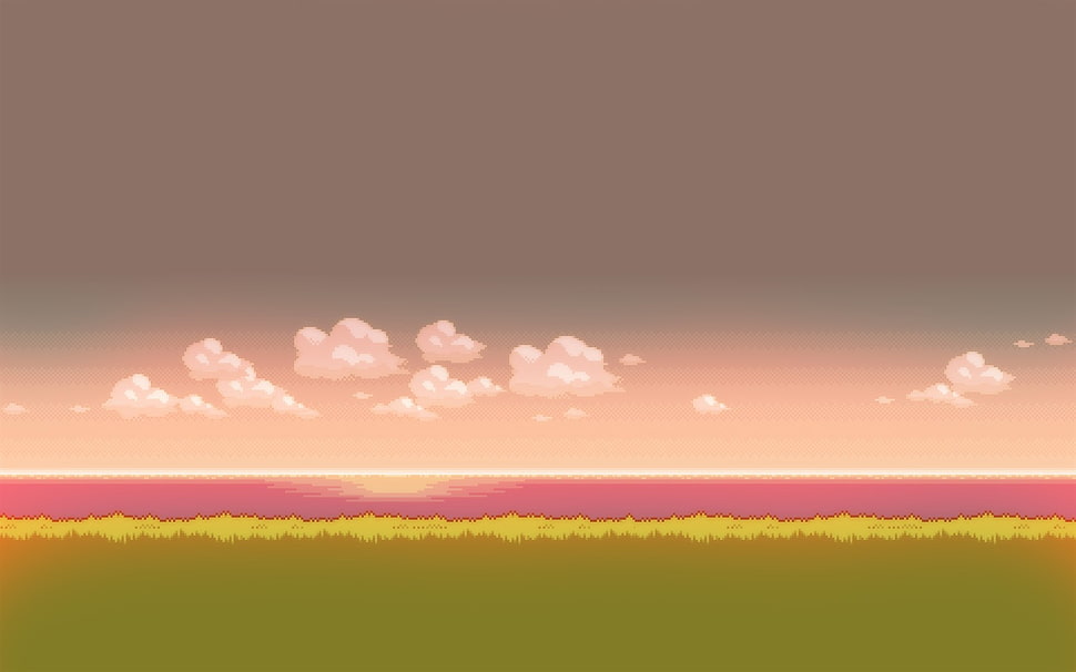 white clouds painting, nature, Pokémon HD wallpaper