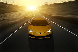 yellow car, Lamborghini, Lamborghini Huracan LP 610-4 , yellow, car HD wallpaper