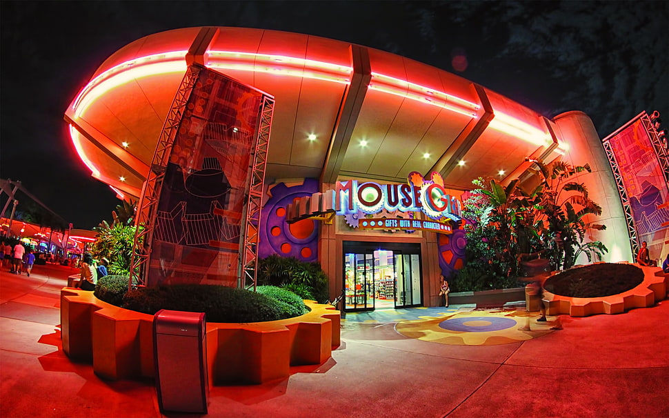 Mouse G building with lights HD wallpaper