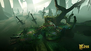 Moss game digital wallpaper