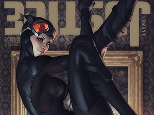 Justice League Cat Woman illustration HD wallpaper