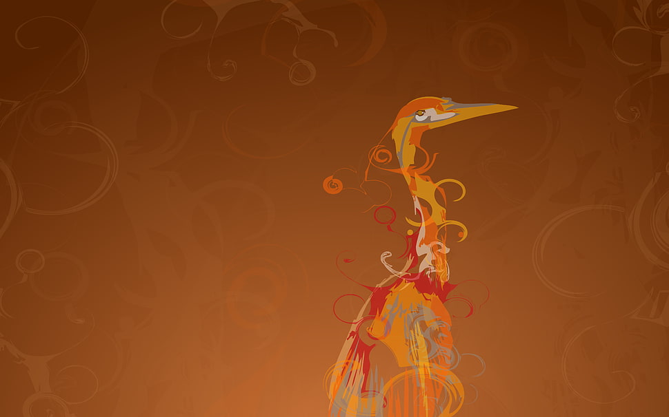 yellow and red bird illustration, Linux, Ubuntu HD wallpaper
