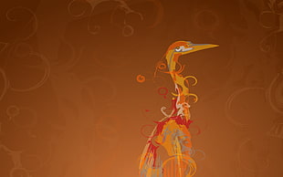yellow and red bird illustration, Linux, Ubuntu